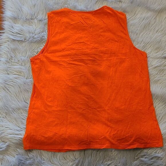 Coldwater creek womens orange tank top with detailed collar size 16 - Picture 4 of 4